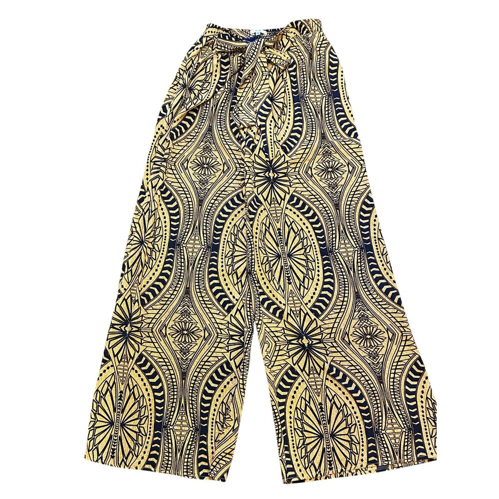 Norah Women’s Boho Tribal Print Wide Leg Pants - Size Small